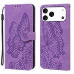 Retro Hautgefühl Schmetterlinge Prägung Horizontale Klapp-Leder-Handyhülle, Für iPhone 17 Pro Max, Für iPhone 17 Pro, Für iPhone 17, Für iPhone Air