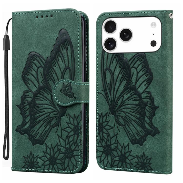 Retro Hautgefühl Schmetterlinge Prägung Horizontale Klapp-Leder-Handyhülle, Für iPhone 17 Pro Max, Für iPhone 17 Pro, Für iPhone 17, Für iPhone Air