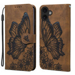 Retro Hautgefühl Schmetterlinge Prägung Horizontale Klapp-Leder-Handyhülle, Für iPhone 17 Pro Max, Für iPhone 17 Pro, Für iPhone 17, Für iPhone Air