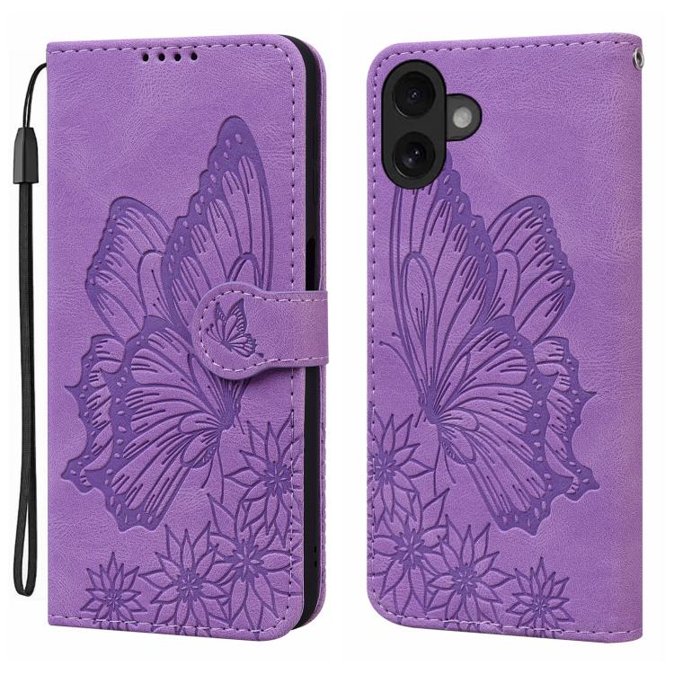 Retro Hautgefühl Schmetterlinge Prägung Horizontale Klapp-Leder-Handyhülle, Für iPhone 17 Pro Max, Für iPhone 17 Pro, Für iPhone 17, Für iPhone Air