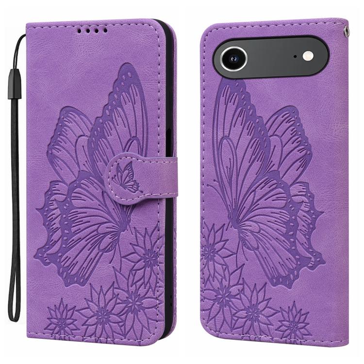 Retro Hautgefühl Schmetterlinge Prägung Horizontale Klapp-Leder-Handyhülle, Für iPhone 17 Pro Max, Für iPhone 17 Pro, Für iPhone 17, Für iPhone Air