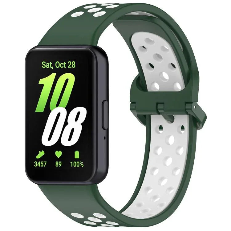 xDfind Zweifarbiges, atmungsaktives Silikon-Uhrenarmband für Samsung Galaxy Fit 3