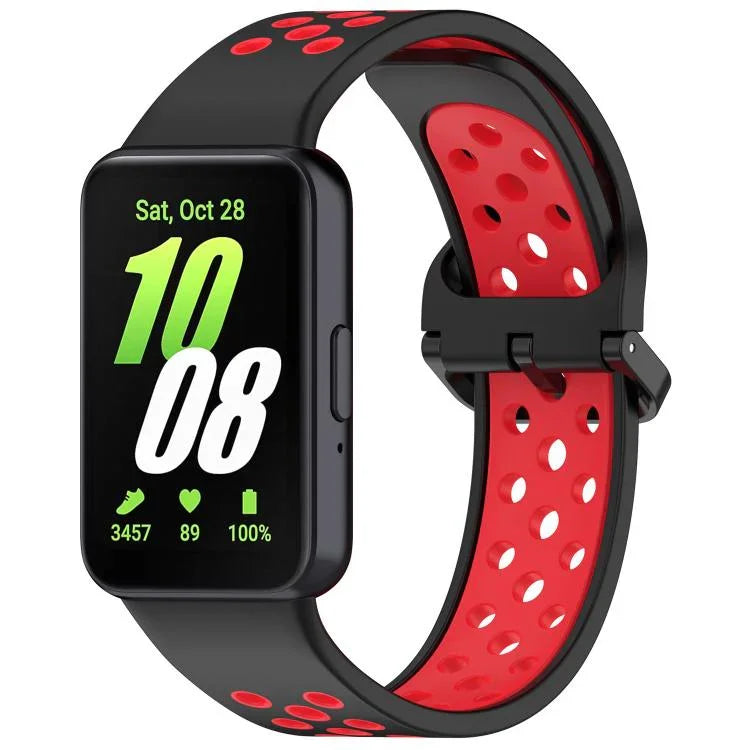 xDfind Zweifarbiges, atmungsaktives Silikon-Uhrenarmband für Samsung Galaxy Fit 3