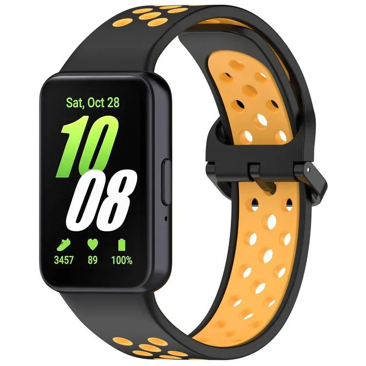 xDfind Zweifarbiges, atmungsaktives Silikon-Uhrenarmband für Samsung Galaxy Fit 3