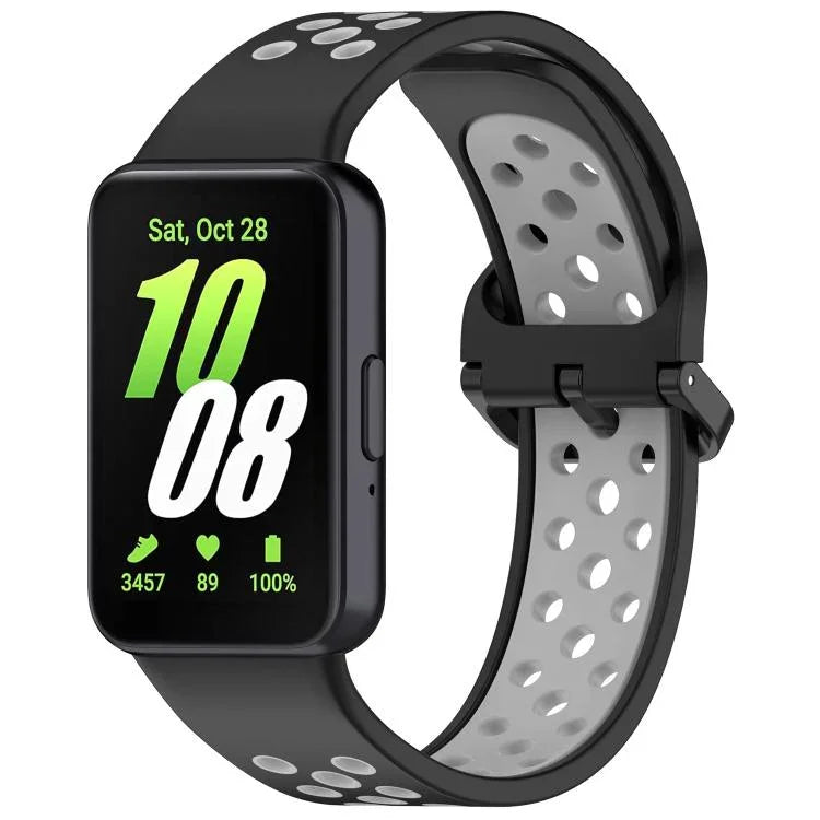 xDfind Zweifarbiges, atmungsaktives Silikon-Uhrenarmband für Samsung Galaxy Fit 3