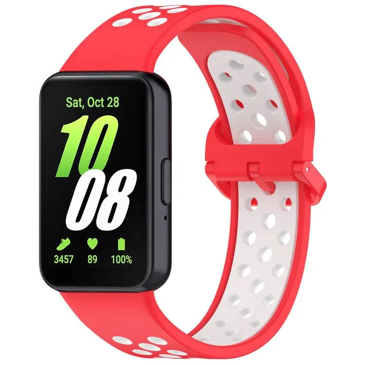 xDfind Zweifarbiges, atmungsaktives Silikon-Uhrenarmband für Samsung Galaxy Fit 3