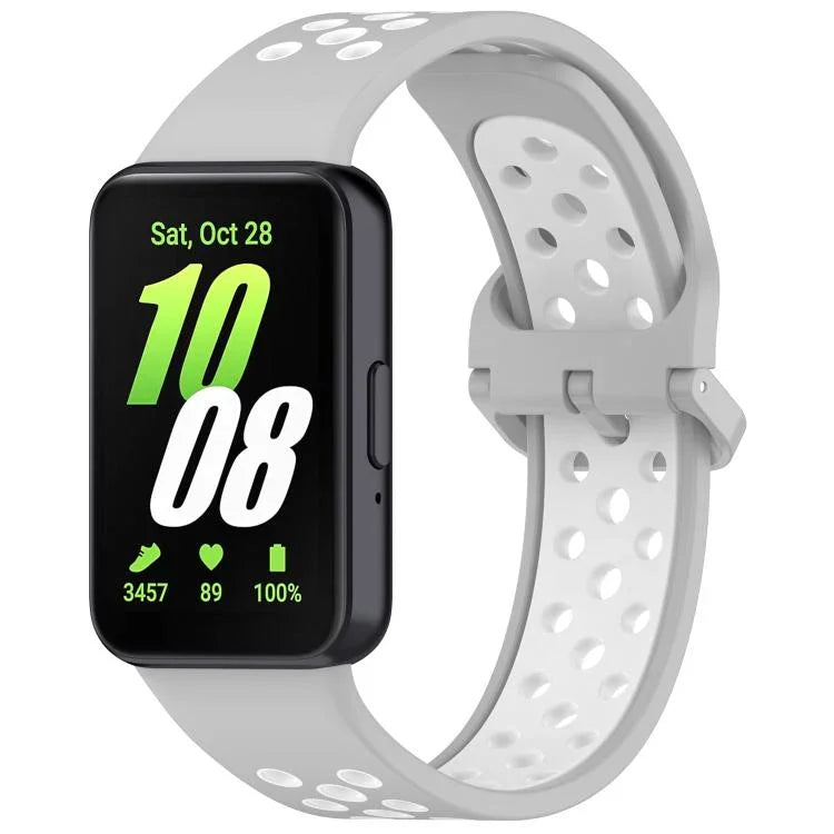 xDfind Zweifarbiges, atmungsaktives Silikon-Uhrenarmband für Samsung Galaxy Fit 3