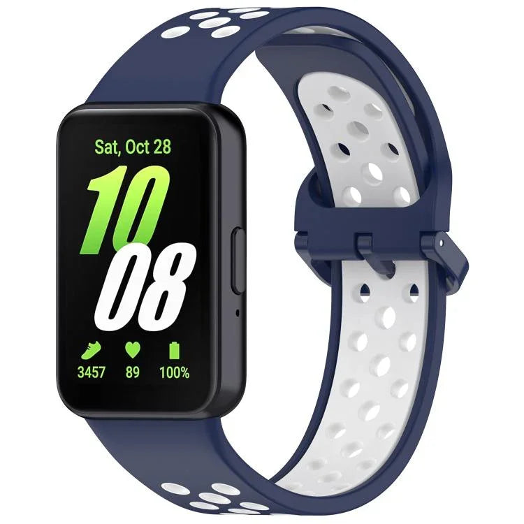 xDfind Zweifarbiges, atmungsaktives Silikon-Uhrenarmband für Samsung Galaxy Fit 3