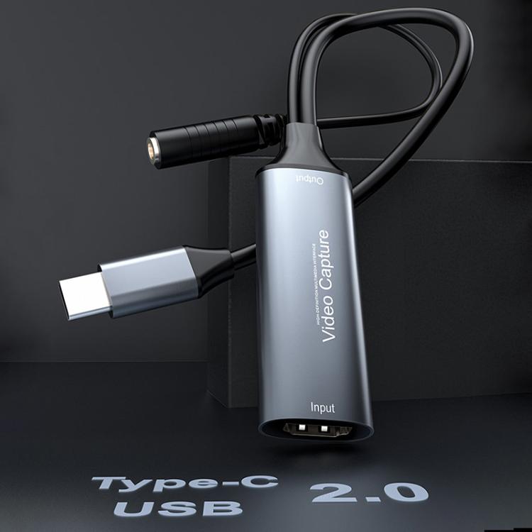 U2 4K 30Hz HDMI-zu-Typ-C-HD-Videoaufnahmekarte mit Mikrofon-Mixer