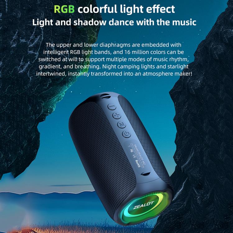 Zealot M2 8W Portable Outdoor RGB Bluetooth Speaker, without Microphone