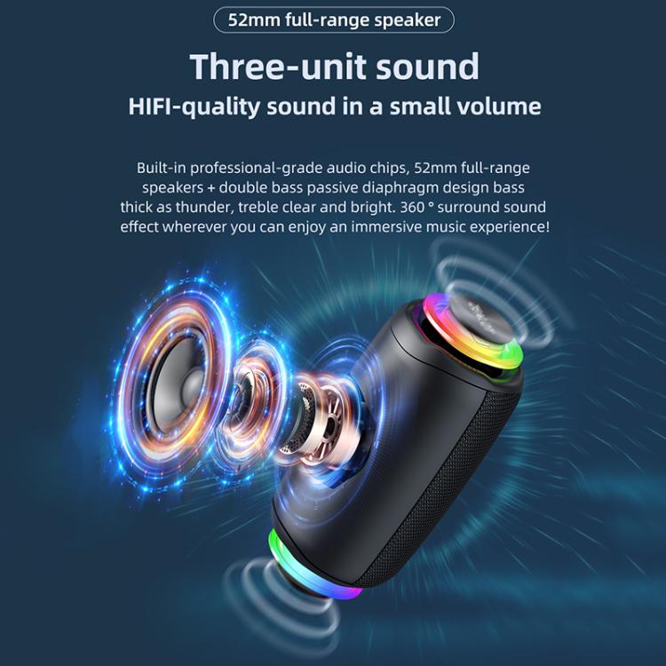 Zealot M2 8W Tragbarer Outdoor RGB Bluetooth-Lautsprecher, mit 2 Mikrofonen, mit 1 Mikrofon