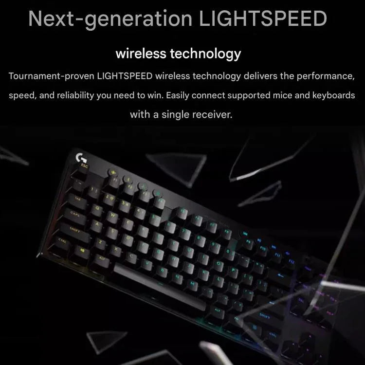 Logitech G PRO X TKL kabellose Gaming-Tastatur, GX-L mechanische Switches