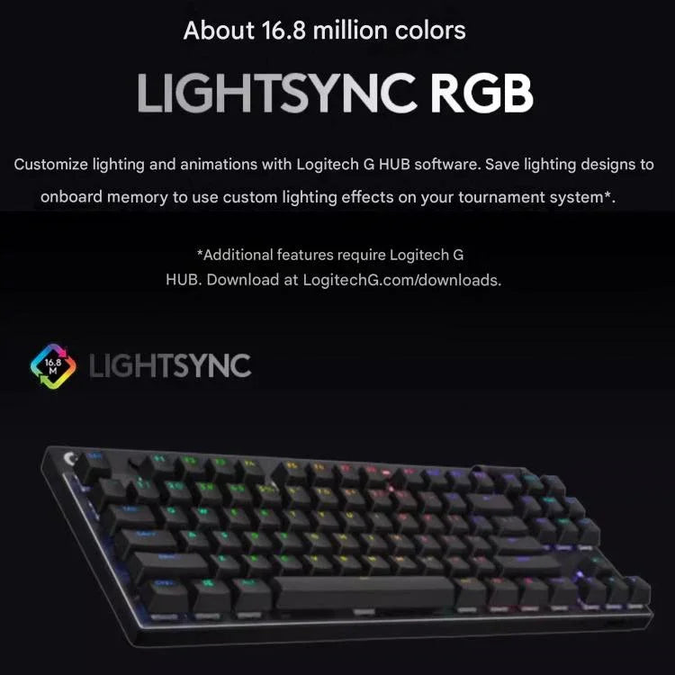 Logitech G PRO X TKL kabellose Gaming-Tastatur, GX-L mechanische Switches
