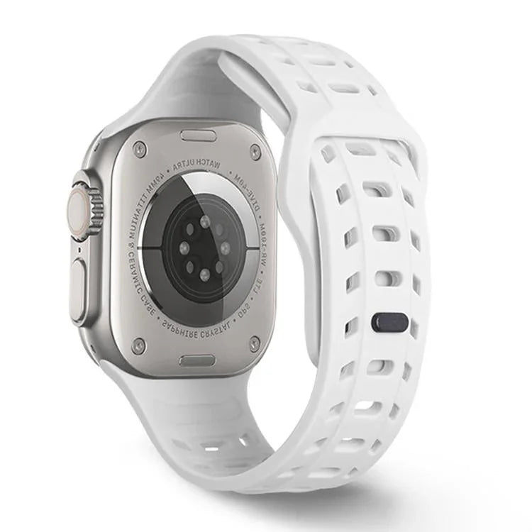 Silikonarmband mit Haifischmuster und Löchern, für Apple Watch 46 mm / 49 mm / 45 mm / 44 mm