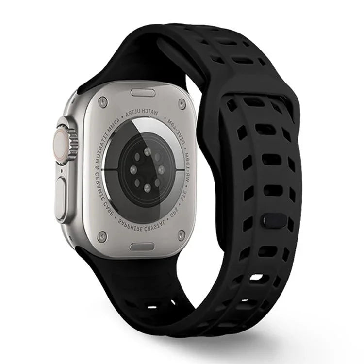 Silikonarmband mit Haifischmuster und Löchern, für Apple Watch 46 mm / 49 mm / 45 mm / 44 mm