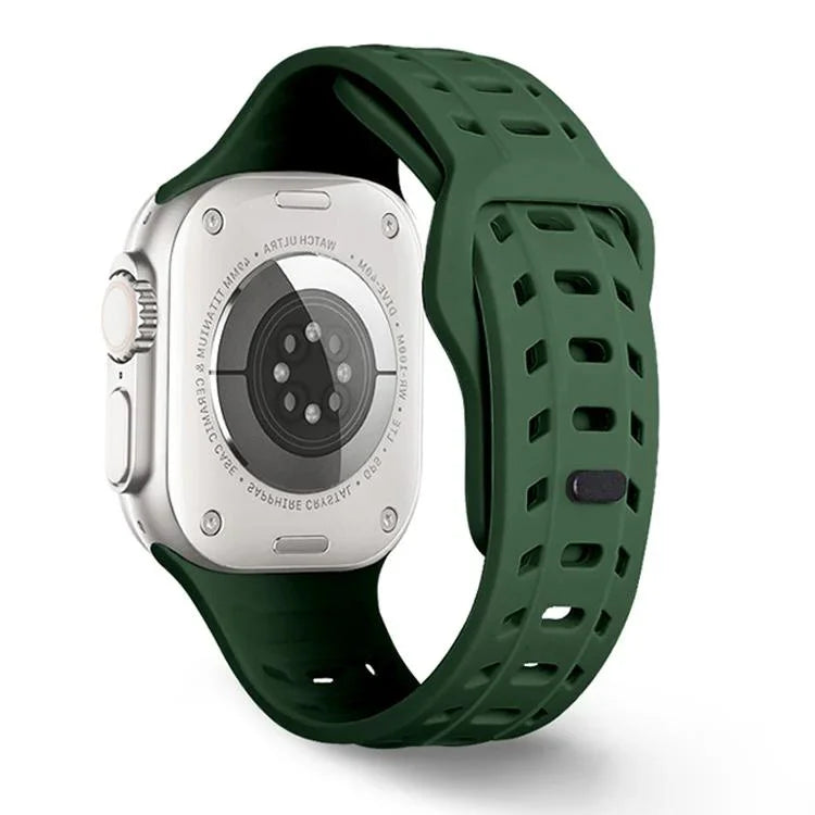 Silikonarmband mit Haifischmuster und Löchern, für Apple Watch 46 mm / 49 mm / 45 mm / 44 mm