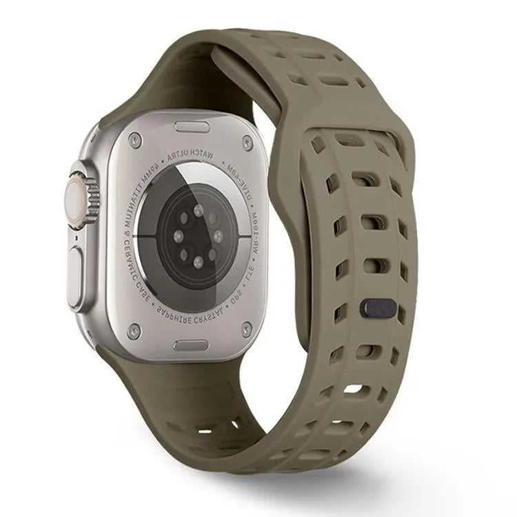 Silikonarmband mit Haifischmuster und Löchern, für Apple Watch 46 mm / 49 mm / 45 mm / 44 mm