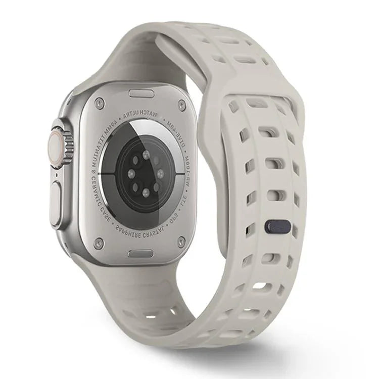 Silikonarmband mit Haifischmuster und Löchern, für Apple Watch 46 mm / 49 mm / 45 mm / 44 mm