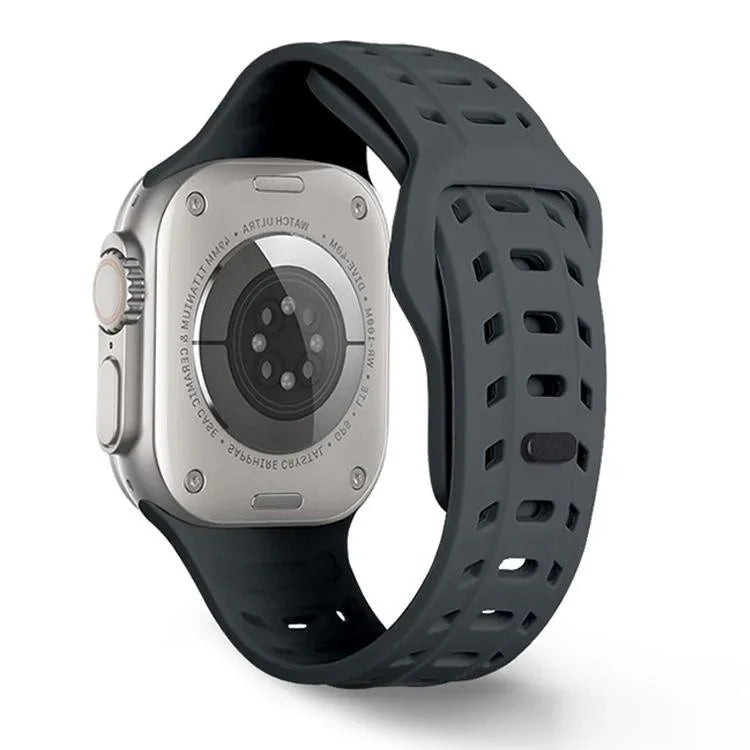 Silikonarmband mit Haifischmuster und Löchern, für Apple Watch 46 mm / 49 mm / 45 mm / 44 mm