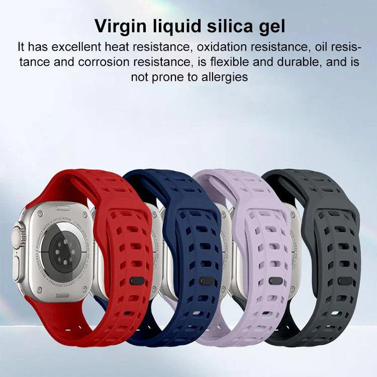 Silikonarmband mit Haifischmuster und Löchern, für Apple Watch 46 mm / 49 mm / 45 mm / 44 mm