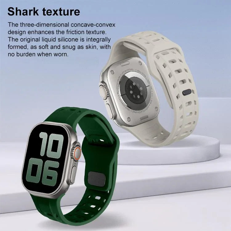 Silikonarmband mit Haifischmuster und Löchern, für Apple Watch 46 mm / 49 mm / 45 mm / 44 mm