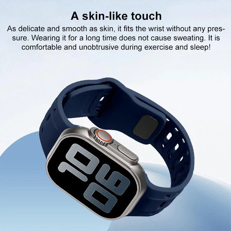 Silikonarmband mit Haifischmuster und Löchern, für Apple Watch 46 mm / 49 mm / 45 mm / 44 mm