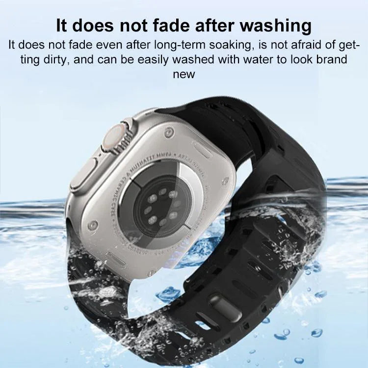 Silikonarmband mit Haifischmuster und Löchern, für Apple Watch 46 mm / 49 mm / 45 mm / 44 mm