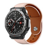 xDfind Rivet Buckle Genuine Leather Watch Band, For Amazfit T-Rex 3