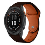 xDfind Rivet Buckle Genuine Leather Watch Band, For Garmin Fenix 8/7X/6X/5X 26mm, For Garmin Fenix 8/7/6/5 22mm