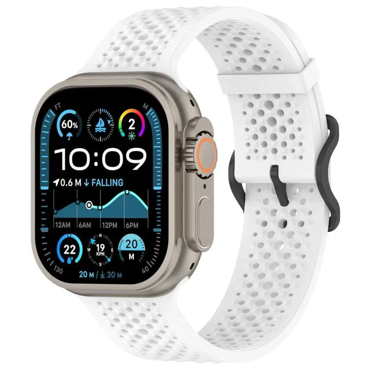 xDfind Atmungsaktives Silikon-Uhrenarmband, für Apple Watch 42 / 44 / 45 / 46 / 49 mm, für Apple Watch 38 / 40 / 41 / S10 42 mm