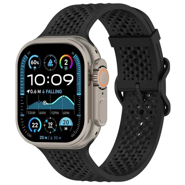 xDfind Atmungsaktives Silikon-Uhrenarmband, für Apple Watch 42 / 44 / 45 / 46 / 49 mm, für Apple Watch 38 / 40 / 41 / S10 42 mm