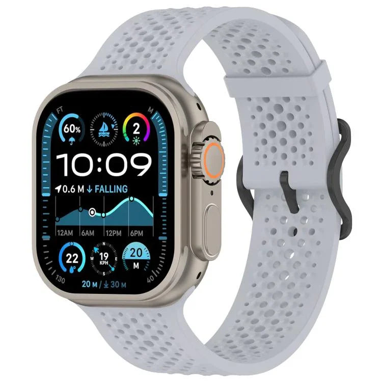 xDfind Atmungsaktives Silikon-Uhrenarmband, für Apple Watch 42 / 44 / 45 / 46 / 49 mm, für Apple Watch 38 / 40 / 41 / S10 42 mm