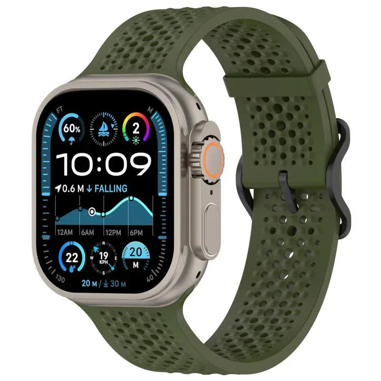 xDfind Atmungsaktives Silikon-Uhrenarmband, für Apple Watch 42 / 44 / 45 / 46 / 49 mm, für Apple Watch 38 / 40 / 41 / S10 42 mm