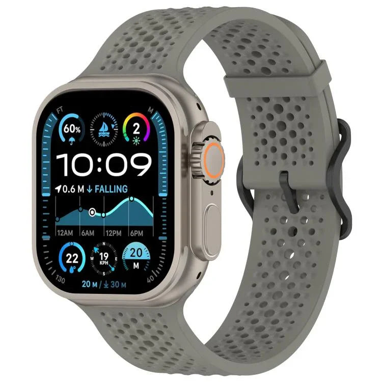 xDfind Atmungsaktives Silikon-Uhrenarmband, für Apple Watch 42 / 44 / 45 / 46 / 49 mm, für Apple Watch 38 / 40 / 41 / S10 42 mm