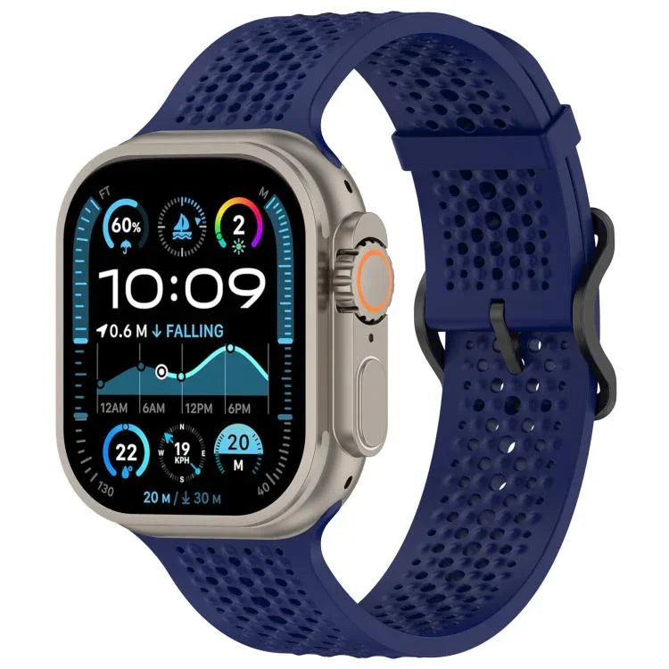 xDfind Atmungsaktives Silikon-Uhrenarmband, für Apple Watch 42 / 44 / 45 / 46 / 49 mm, für Apple Watch 38 / 40 / 41 / S10 42 mm