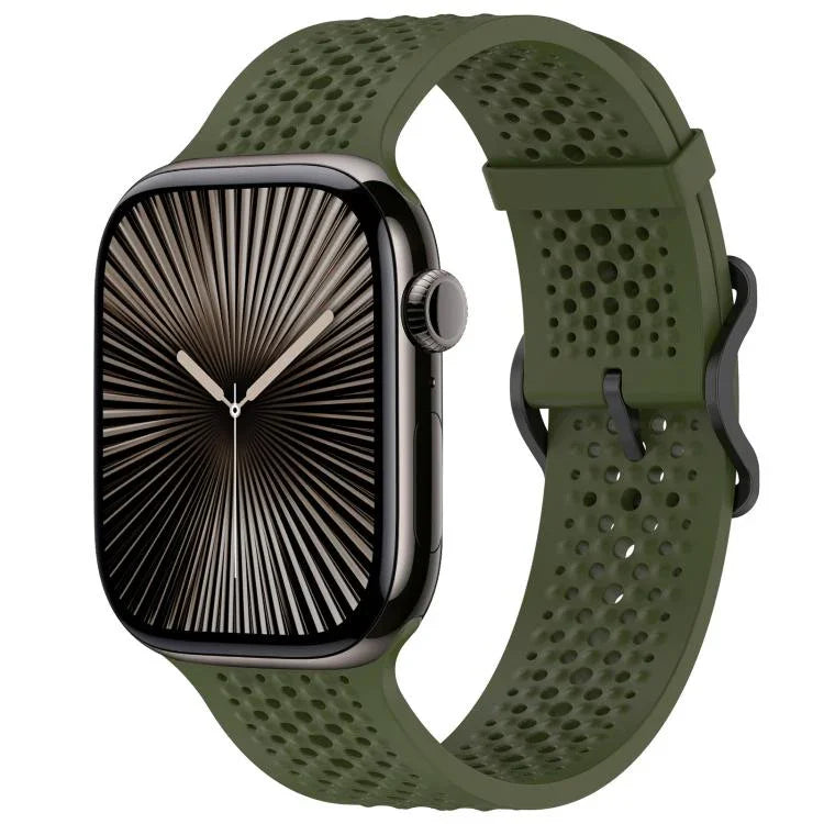 xDfind Atmungsaktives Silikon-Uhrenarmband, für Apple Watch 42 / 44 / 45 / 46 / 49 mm, für Apple Watch 38 / 40 / 41 / S10 42 mm