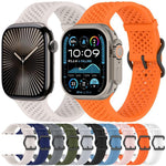 xDfind Atmungsaktives Silikon-Uhrenarmband, für Apple Watch 42 / 44 / 45 / 46 / 49 mm, für Apple Watch 38 / 40 / 41 / S10 42 mm