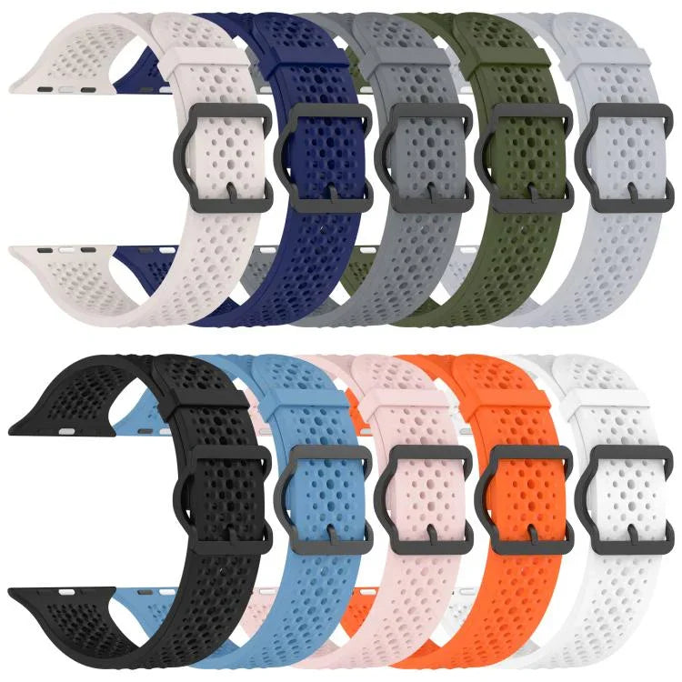 xDfind Atmungsaktives Silikon-Uhrenarmband, für Apple Watch 42 / 44 / 45 / 46 / 49 mm, für Apple Watch 38 / 40 / 41 / S10 42 mm