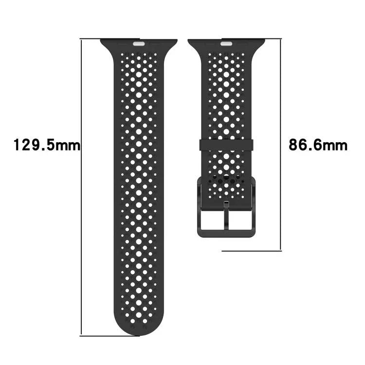 xDfind Atmungsaktives Silikon-Uhrenarmband, für Apple Watch 42 / 44 / 45 / 46 / 49 mm, für Apple Watch 38 / 40 / 41 / S10 42 mm