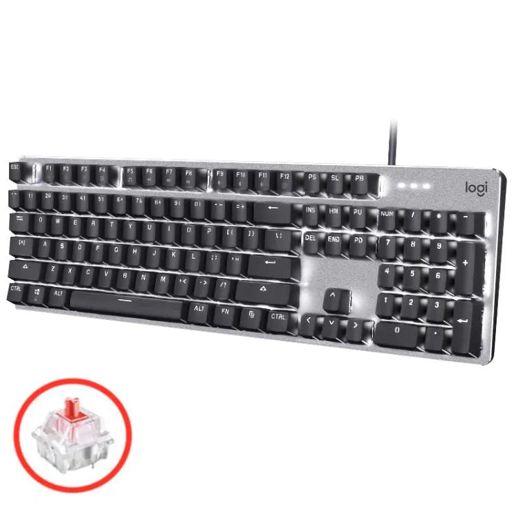 Logitech K845 Mechanische Tastatur mit Hintergrundbeleuchtung, kabelgebunden, Kabellänge: 1,8 m, Longhua Brown Achse, Longhua Red Achse