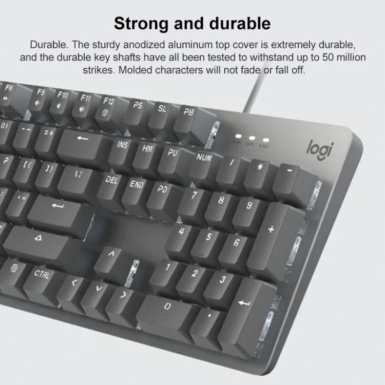 Logitech K845 Mechanische Tastatur mit Hintergrundbeleuchtung, kabelgebunden, Kabellänge: 1,8 m, Longhua Brown Achse, Longhua Red Achse