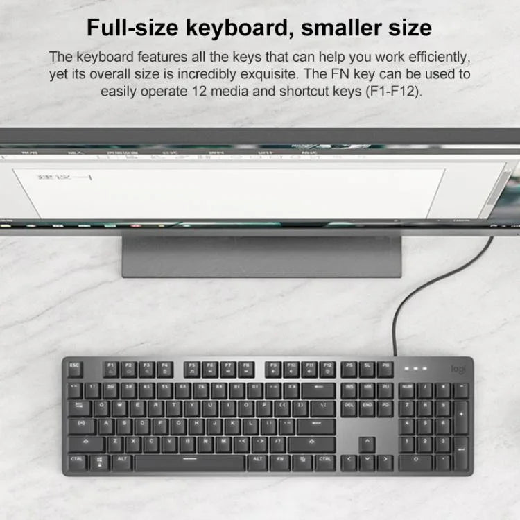 Logitech K845 Mechanische Tastatur mit Hintergrundbeleuchtung, kabelgebunden, Kabellänge: 1,8 m, Longhua Brown Achse, Longhua Red Achse