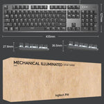 Logitech K845 Mechanische Tastatur mit Hintergrundbeleuchtung, kabelgebunden, Kabellänge: 1,8 m, Longhua Brown Achse, Longhua Red Achse