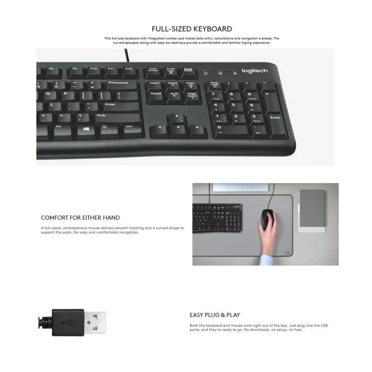 Logitech MK120 Kabelgebundenes Tastatur- und Maus-Set