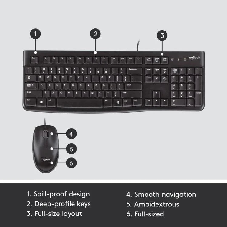 Logitech MK120 Kabelgebundenes Tastatur- und Maus-Set