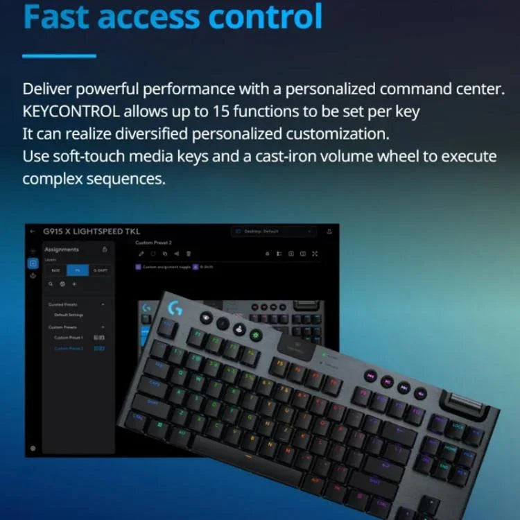 Logitech G915 X LIGHTSPEED TKL Gaming-Tastatur mit niedrigen Profil