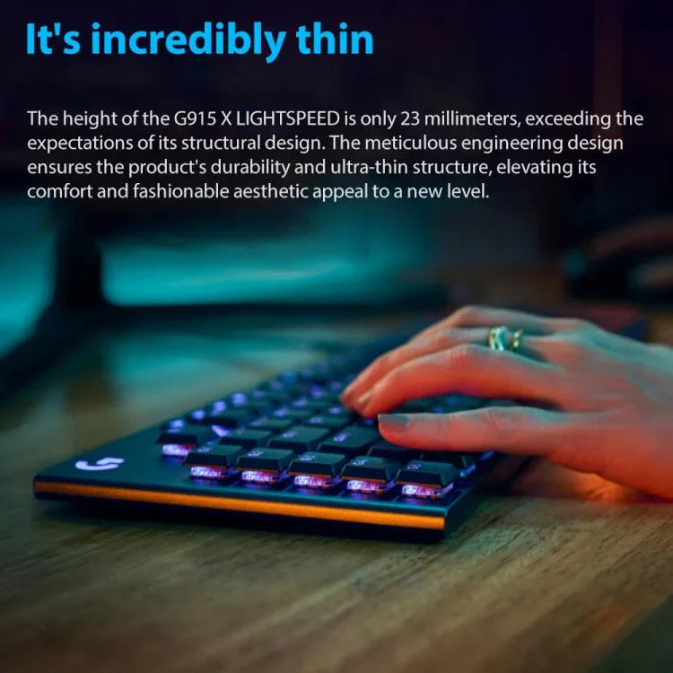 Logitech G915 X kabelgebundene flache Gaming-Tastatur