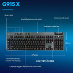 Logitech G915 X kabelgebundene flache Gaming-Tastatur