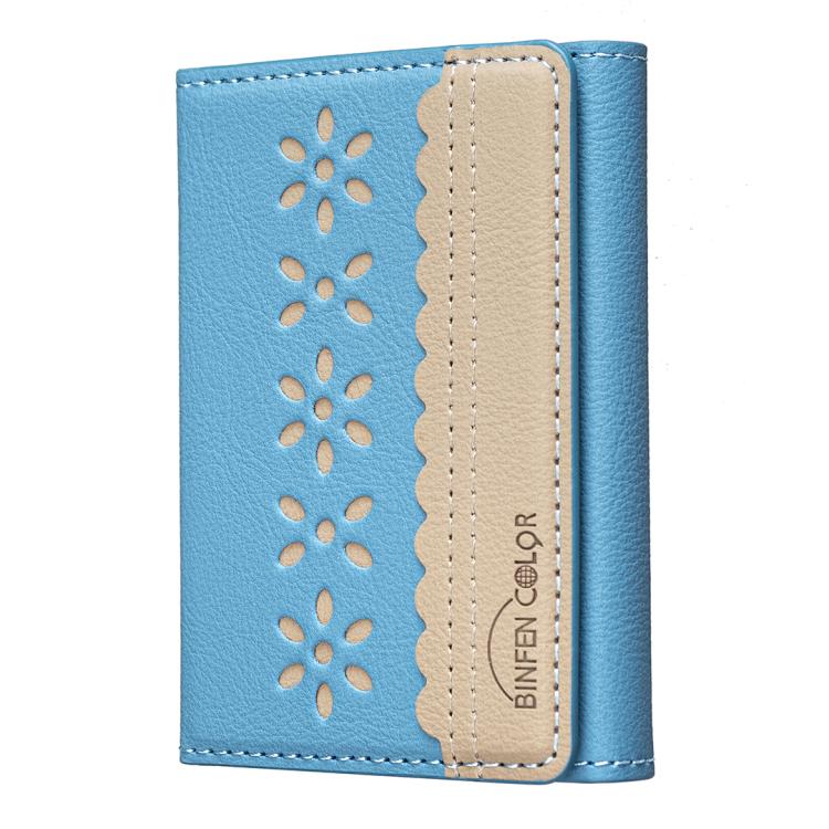 BFK25 BINFEN Farbige Blumen Magsafe Magnetische Leder-Kartenetui