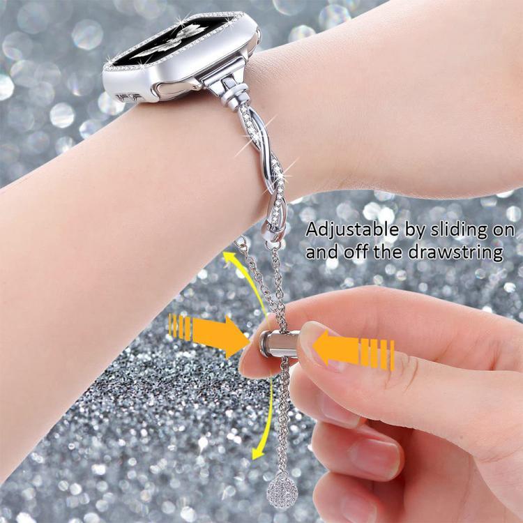 xDfind Twist Armband mit Diamanten, Metallarmband, für Apple Watch 42 / 44 / 45 / 46 / 49 mm, für Apple Watch 38 / 40 / 41 / S10 42 mm